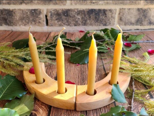 WALDORF BIRTHDAY RING - 4 INCH TAPERS - BEESWAX