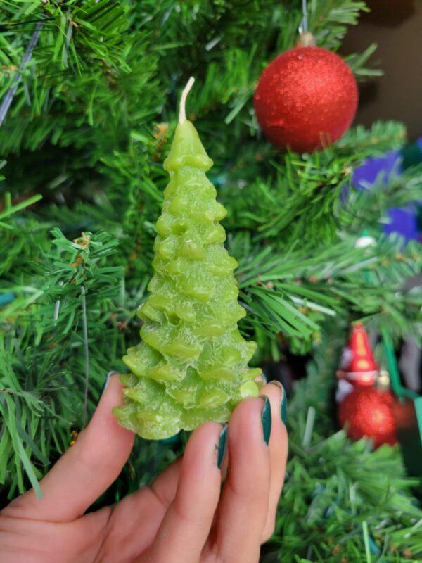 Merry Christmas Tree Beeswax Candle